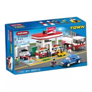 주유소 타운 블럭 조립 세트 미니피규어 자동차 역할놀이 어린이 창의력 선물 완구 어린이날