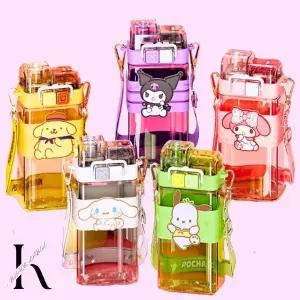 산리오 사각 더블캡 롱 빨대 물통 물병 어깨끈 어린이선물 시나모롤 쿠로미 마이멜로디