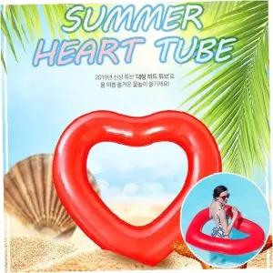 해변 수영장 하트모양 대형 물놀이 튜브 여름 휴가 레저용품 튜브링
