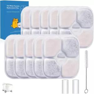 고양이 픽시 분수 필터 교체용 트리플 액션 워터 펌프 튜브 2개 하드 브러시 1개와 호환되는 9팩