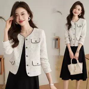 빛채운 긴팔 스몰 봄코트 노카라 여성코트 라운드 숏OPH1