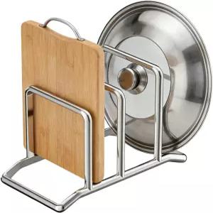 컴팩트한 절단 스탠드 조절 가능한 보드 보관함 미끄럼 방지 기능이 있는 정리함 대용량 나무 선반 세련된