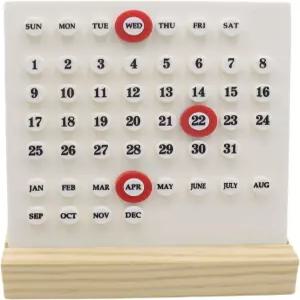 크리에이티브 우드 데스크 퍼페셜 캘린더 아크릴 나무 베이스 수제 DIY 스탠드 월차일 홈 오피스용