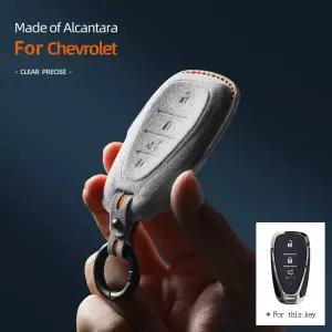 호환  자동차 알칸타라 키 케이스 커버 거치대 스마트 키 쉘 쉐보레 뉴 말리부 XL 이쿼녹스 4 버튼 키체인