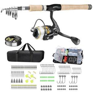 탄소 섬유 낚싯대 콤보 세트 - 2 1m /6 89피트 스피닝 릴, 바닷물 및 민물 낚시용 145피스 액세서리 키트