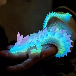3D 프린팅 야광 크리스탈 드래곤 풀조인트 움직이는 피규어 장식품 선물세트
