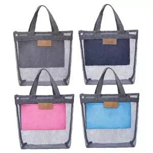 메쉬 투명 비치백 4색 대용량 토트백 수영장 목욕 여행 휴가 물놀이 용품 수납