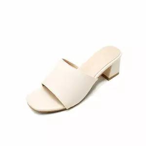 [하프클럽/세자매]심플한 여성 키높이샌들 슬리퍼 6cm 뮬 구두 오픈토