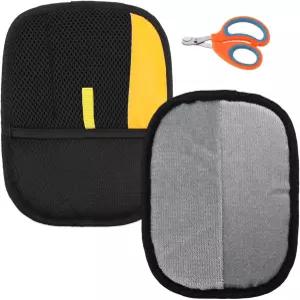 푸카이수 2pcs 정전기 애완동물 털 제거 장갑 네일 클가 있는 재사용 가능한 개 고양이 업그레이드된 도구