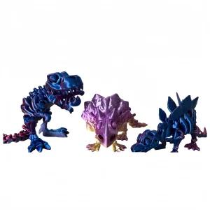 3D 프린팅 공룡 장난감 - 티라노사우루스, 스테고사우루스, 트리케라톱스 관절 가동 모형 (감각적인 디자인 선물용)