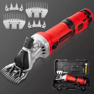 그림젠도 양 가위 600W 전기 클 전문가 말 그루밍을 위한 6단 고속 헤비 듀티 가축 헤어컷 큰 개 두꺼운