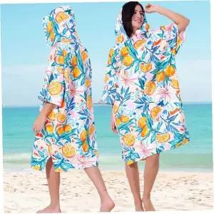 비치가운 판초타월 후드 대형 해변 수영장 물놀이 착용형 타월 속건 휴가 레저용품