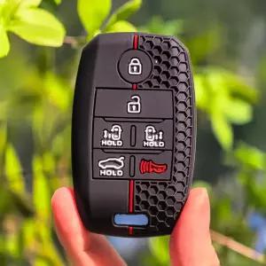 호환  신형 6버튼 실리콘 자동차 리모컨 카드 키 케이스 커버 쉘 포브 기아 세도나그랜드카니발소렌토 L580