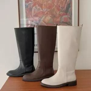 여성워커 데일리 부츠 로우힐 둥근코 캐주얼 롱 3cm