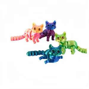 3D 프린팅 귀여운 고양이 피규어 소품 - 감성적인 데스크테리어 아이템