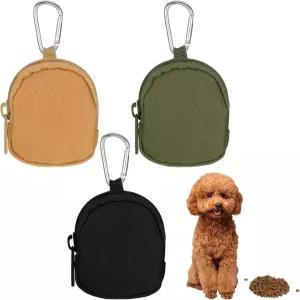 알쏘 반려견 훈련 보상 파우치 카라비너 및 지퍼 재사용 여행 또는 야외 위한 용기 3개 간식