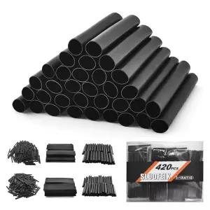 420pcs 열수축 튜브 3 1 비율 이중 벽 7 사이즈 키트 자동차 전선 케이블 안경용 절연 밀봉 방수 와이어 랩