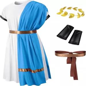 도쿄 레버너스 성인 토가 코스튬 로만 로브 그리스 신 의상 할로윈 코스프레 액세서리 세트