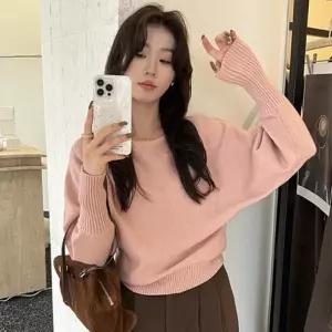 [라일리여성의류] Rly 티 여자니트 루즈핏 캐쥬얼 라운드 롱니트 코디