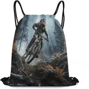 포드팬드 산악 자전거 토너먼트 드로우스트링 백팩 체육관 여행용 가방 허니콤 패브릭 16x20인치 수영