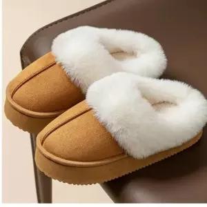 [라일리] Rly 따뜻한 방한 여성 털 슬리퍼 사무용 겨울 실내화