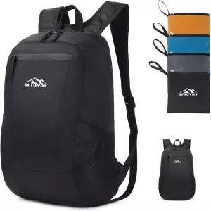 가벼운 하이킹 백팩 소형 방수 데이팩 여행용 접이식 초경량 데이팩닐론 블랙