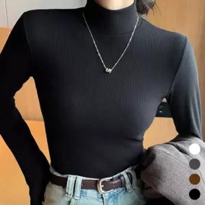 [라일리여성의류] Rly 폴라티 맨투맨 반팔 면 패션 캐쥬얼 반폴라 스판