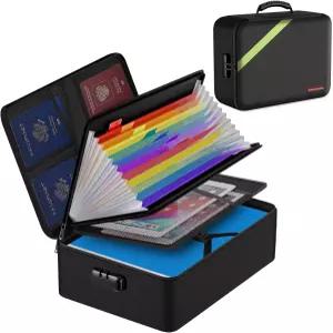 방화 문서 가방 돈 홈 오피스 여행용 안전 보관 파우치 A4 현금 금전 귀중품 보석 여권 통화 열쇠 태블릿