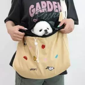 [반려] 강아지 슬링백 베이지 펫이동가방 반려견이동가방 개가방