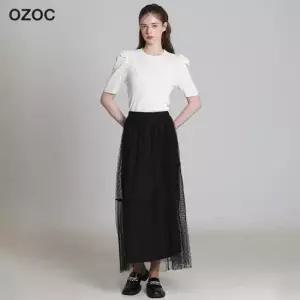 오조크 메쉬 도트 샤 스커트