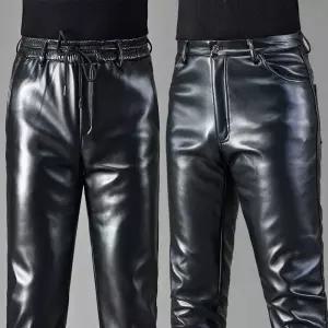겨울 바이크 가죽바지 슬림 팬츠 방한