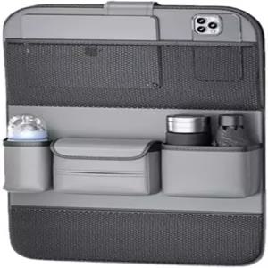 XAUCY PU 가죽 카시트 백 수납 가방 대용량 멀티 포켓 뒷좌석 정리함 접이식 식탁 태블릿 트레이 걸이