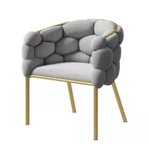 구름패턴 인테리어 의자 암체어 디자인 화이트 버블체어 골드프레임