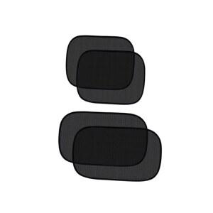 오토 뒷좌석용 SOLUSTRE 4PCS 자동차 창문 그늘 햇빛 눈부심 보호기: 애완동물용 경량 자외선 차단 메쉬 블랙