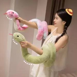 대형 뱀 인형 쿠션 베개 뱀띠 애착 선물 소품 장난감 스네이크