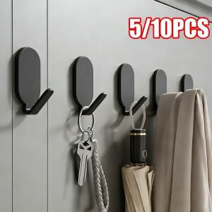 5 10개 셀프 접착식 벽걸이 후크 벽에 붙이는 옷걸이 모자 다호환용도 플라스틱