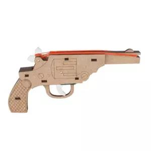 DIY 나무 모형 조립 키트 리볼버 권총 4연발 장난감 고무줄 CM879