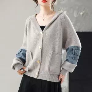 타노스여친 니트 캐주얼 데일리룩 아우터 봄가을 후드 스웨터 카디건 간절기 가디건 KUK3