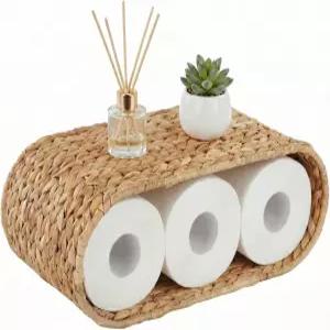 쿠시 위커 벽 선반 16.5인치 귀여운 보호 라탄 벽걸이 화장지 보관용 식물 책 장식용 천연수 히아신스