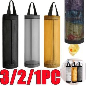 가정호환용 식료품 거치대 벽걸이 비닐 봉투 디펜서 행잉 보관 쓰레기 주방 정리함 3 PC 2 1PC