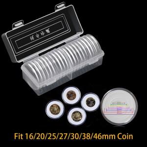 EVA 패드가 된 20개의 투명 동전 캡슐과 수집가를  휴대호환용 보관 케이스