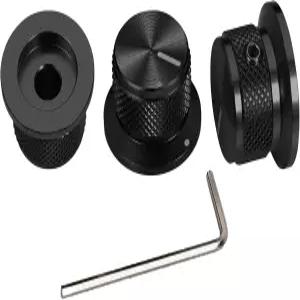 고니마스크 알루미늄 기타 노브 펜더 스트랫 텔레캐스터 레 폴 일렉트릭 또는 베이스(블랙)용 1/4인치 탑햇