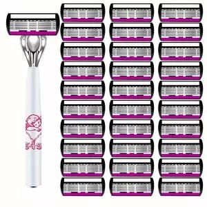 호환  여성용 면도기 6중날 다리털 겨드랑이 면도칼 6중날 면도기 해외직구 즉시 수동 다리