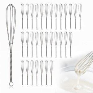 요리를 위한 32개의 7인치 미니 거품기 작은 304 스테인리스 스틸 베이킹, 휘핑, 달걀 깨기, 소스 혼합, 재료 혼합하기