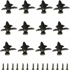 런씨웨이 12PCS 앤티크 황동 장식용 발 빈티지 보관함 코너 프로텍터 목재 케이스 보석 상자 캐비닛용 아연