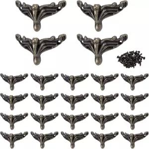 나무 상자 보석 보관함 하드웨어 장식용 ARKLOID 24PCS 앤티크 황동 다리 발 모서리 보호대 StyleA 브론즈