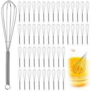 LOLYSIC 50PCS 6인치 미니 거품기 벌크 소형 거품기, 베이킹 요리, 휘핑, 달걀 깨기, 소스 혼합, 블렌딩 재료용 스테인리스 스틸 304개