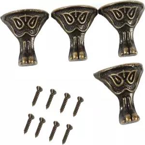 유수 빈티지 나무 상자 다리 모서리 보호대 1.1 x 1 인치 4 팩 가슴 트렁크 DIY 공예 프로젝트를 위한