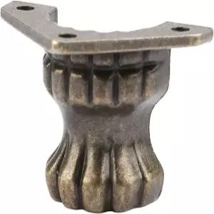 월프론트 4Pc 가구 다리 앤티크 주얼리 상자 메이블 우드 박스 장식용 발 모서리 보호 금속 캐비닛 소파 TV