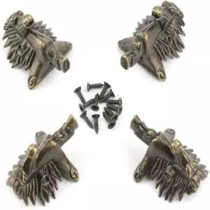 가구 보석함 와인 박스 장식용 다리를 위한 가로사 4팩 앤티크 말 모양의 코너 프로텍터 발